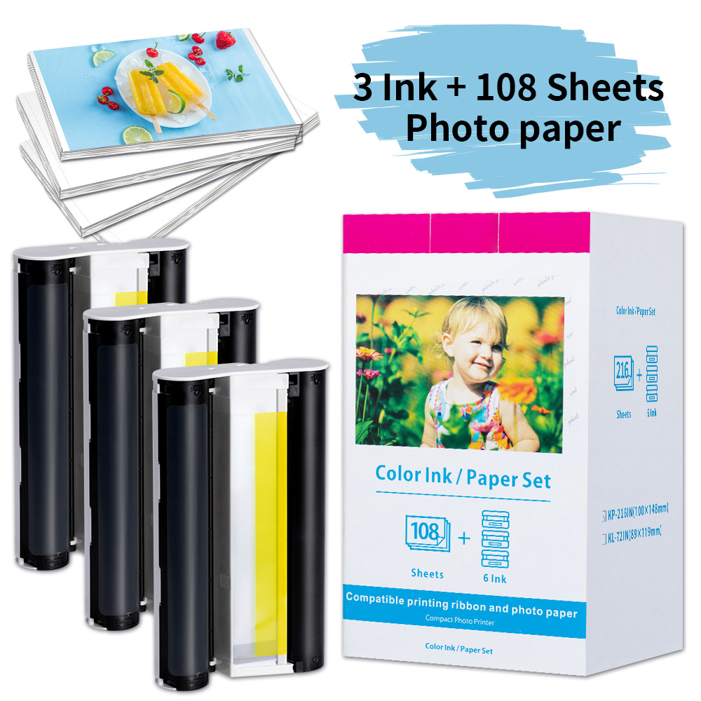 Photo Printer - Cartuchos de tinta KP-108IN/KP-36IN compatibles con
